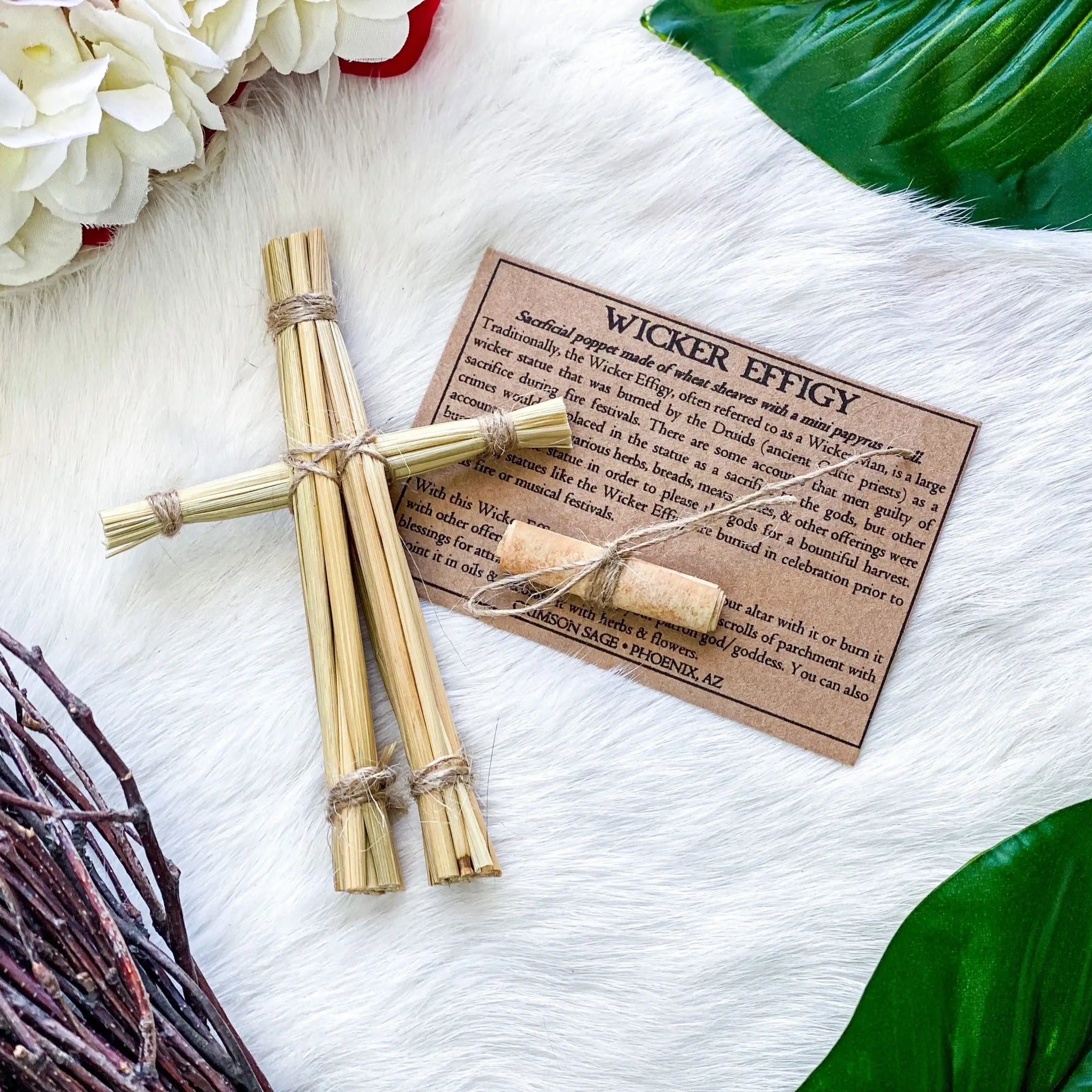 Wicker Effigy Wheat Straw Doll – 4–5”