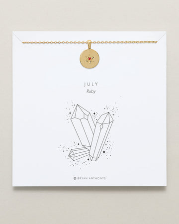 July Birthstone Ruby Pendant Necklace – Happiness, Courage & Generosity