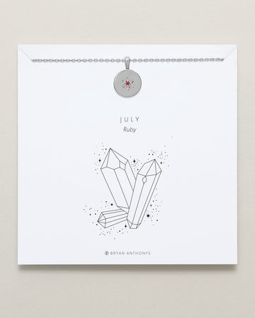 July Birthstone Ruby Pendant Necklace – Happiness, Courage & Generosity