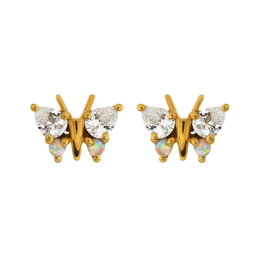 Opal and Diamond Butterfly Belle Studs
