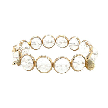 Crystal Gemstone Bead Bracelet with Gold