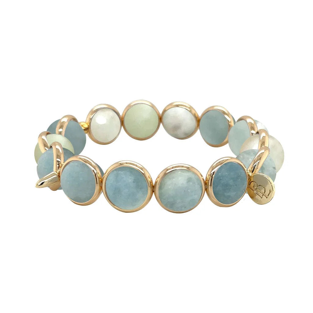 Faceted Aquamarine Gemstone Bead Bracelet