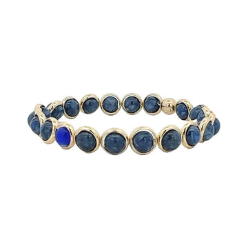 Lapis Gemstone Bead Bracelet with Gold