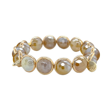 Mystic Yellow banded Agate Gemstone Bead Bracelet