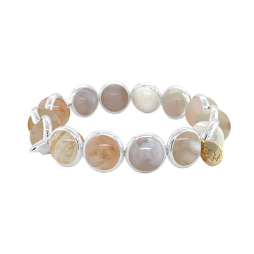 Cherry Blossom Agate Gemstone Bead Bracelet