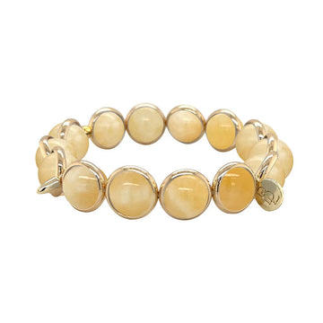 Yellow Jade Gemstone Bead Bracelet