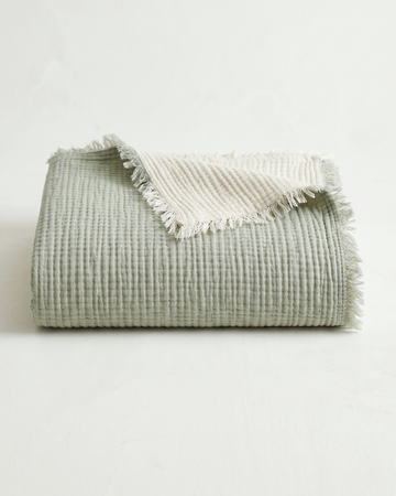 Green Adult Muslin Blanket