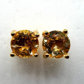 Natural Citrine Stud Earrings (6mm)