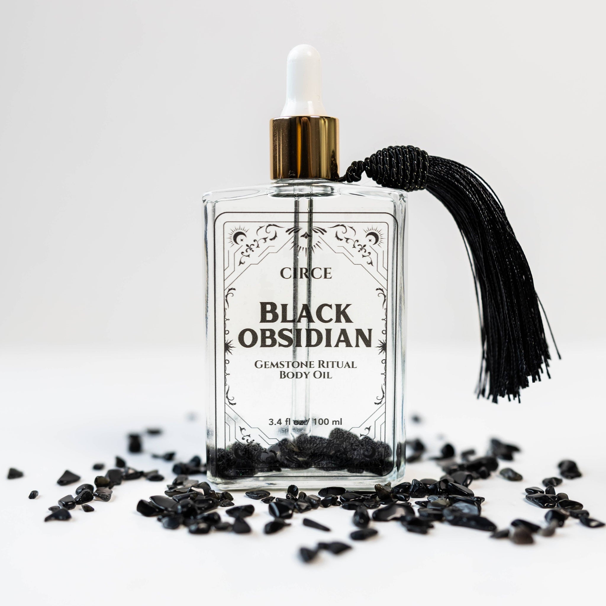 Black Obsidian Gemstone Oil - Face, Hair, Body and Cuticles