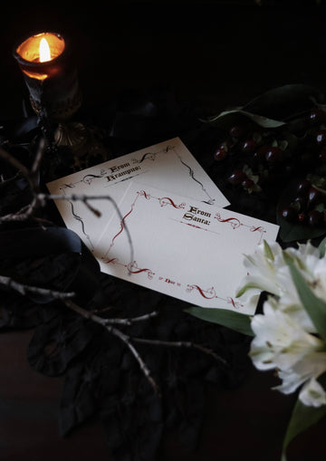 “From Santa” Holiday Card Set – Red & Gold Foil Christmas Note Cards (Pack of 6)