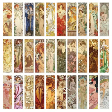 Vintage Nouveau Style Paper Bookmarks