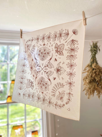 Bandana | Spring Herbs | White