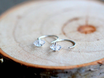 Herkimer Diamond 14k Gold-Filled Hug Hoop Earrings