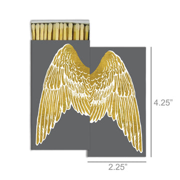 Gold Foil Wings Matchbox – Decorative Safety Matches (50 Sticks)