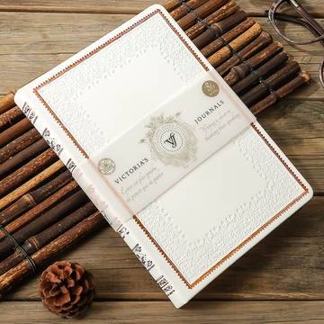 Victorian White Lily Journal – Lined Vintage Hardcover Diary