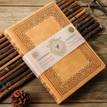 Baroque Brown/Tan Journal – Lined Hardcover Vintage Diary