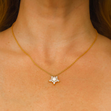 Opal & Diamond Wildflower Pendant