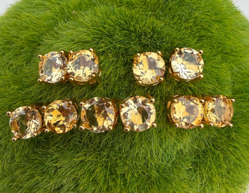Natural Citrine Stud Earrings (6mm)